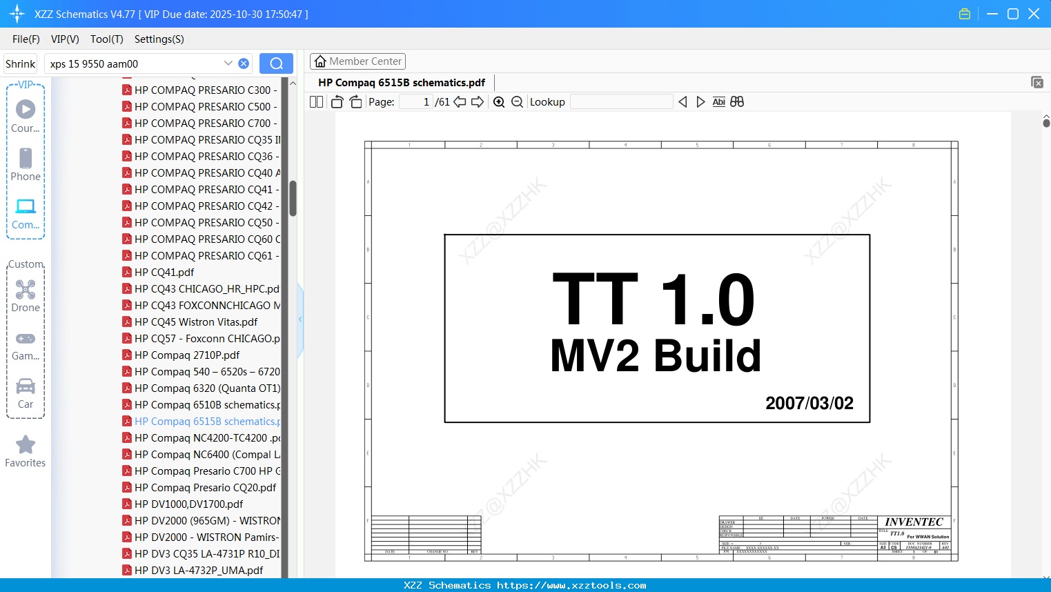 Laptop HP Compaq 6515B Schematics